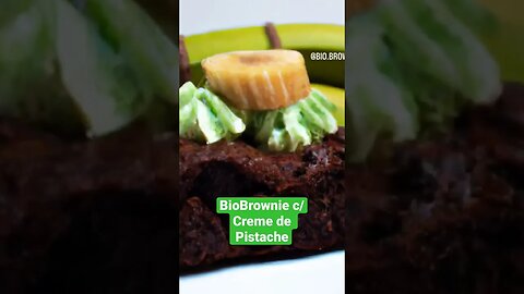 Bio Brownie de Banana Verde com Creme de Pistache #biomassa #naturefoods #health #brownie