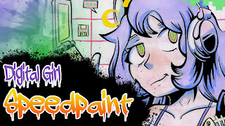 Digital Girl - Anime Watercolor Speedpaint - TomFoxComics
