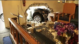 No injuries reported after car crashes into church