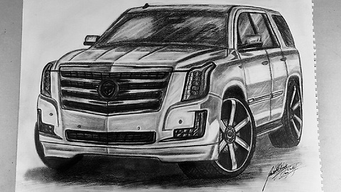 How to speed draw Cadillac Escalade 2016