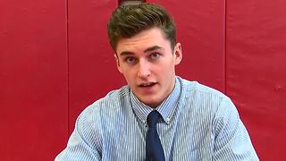 Tom Bednarik signs scholarship