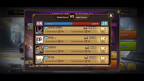 [Summoners War] 24/25 Inter Server Arena - Season 8 Week 1 GB vs JP Team 36 by Bluzeh