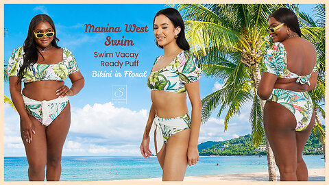 Marina West Swim Vacay Ready Puff Sleeve Bikini in Floral🏖️😎