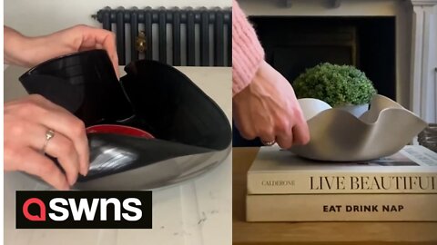 Crafty woman recreates designer bowl from old vinyl record for £10 pounds