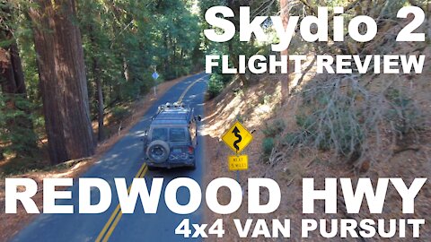 Skydio 2: Tried-and-True! - 4x4 Van Pursuit - Redwood Highway (4K)