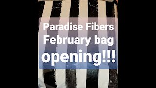 Unboxing/revealing Paradise Fibers February Bag