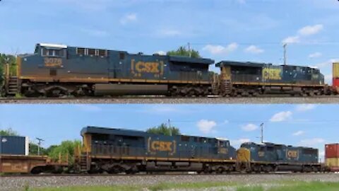 CSX Q137 Intermodal Train with Two DPU Alright Part 1 from Sterling, Ohio July 4, 2021
