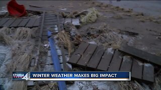 Saturday snow falls short, overshadowed by wind and flooding