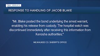 Authorities take handcuffs off of Jacob Blake while he remains in the hospital paralyzed from the waist down