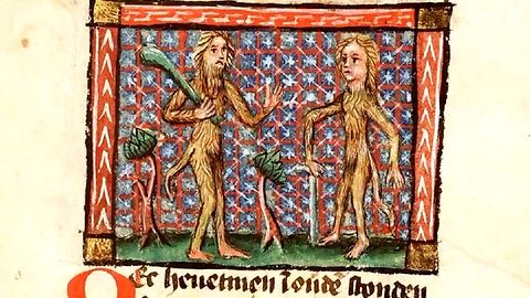 Йети лесной человек в живописи средневековья.