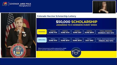 News conference: Colorado to give out 25 scholarships of $50K to children ages 12-17 who get vaccinated