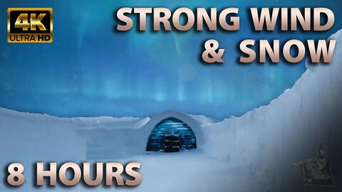 ❄ 8 HOURS (No Music) Wind Blowing Sound + Snow | Freezing Arctic Air