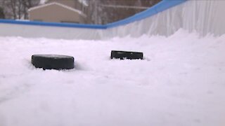 Four young men build ice rink for Dunkirk community