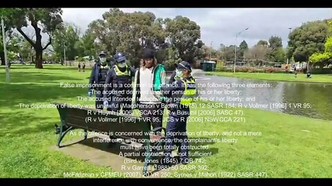 Arbitrary Detainment - False Imprisonment of People at Princess Park, Carlton, Melbourne Australia