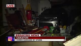 Home in Carlton damaged by storm