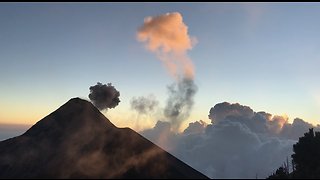 Volcanic eruption creates stunningly beautiful sunset