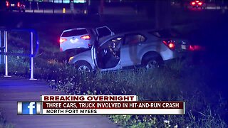 Multiple vehicles involved in hit and run crash on North Fort Myers overnight