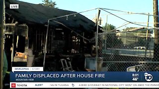 Seven displaced by house fire in San Diego's Mountain View neighborhood