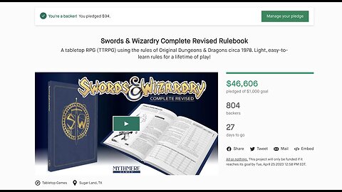 Swords & Wizardry Complete Revised Rulebook Kickstarter by Matt Finch Launches to Great Success