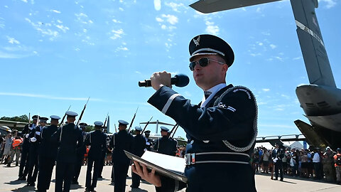 United States Air Force Honor Guard Drill Team performs at EAA AirVenture Oshkosh B-Roll