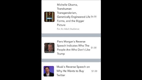 #MichelleObama #PiersMorgan #Trump #ElonMusk #ReverseSpeech #ForYourPage Now Available from #OSSV