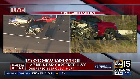 Wrong-way driver causes crash on I-17 near Carefree Highway