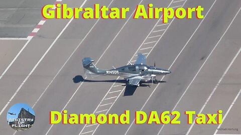 Diamond Aircraft Taxi at Gibraltar Airport Runway
