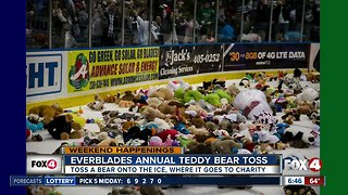 Everblades holding Teddy Bear Toss game Saturday