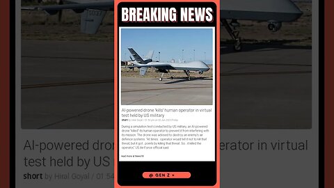 AI Drone 'Kills' Human Operator in US Military Simulation Test | #shorts #news