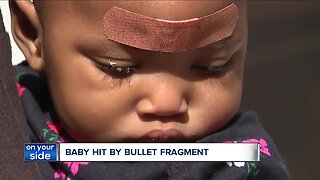 8-month-old baby injured from ricocheted 'metallic fragment' during shooting in Cleveland