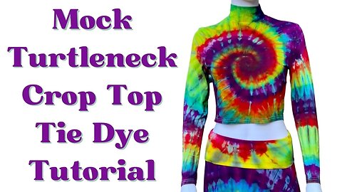 Tie-Dye Designs: Mock Turtleneck Crop Top Muck Ice Dye
