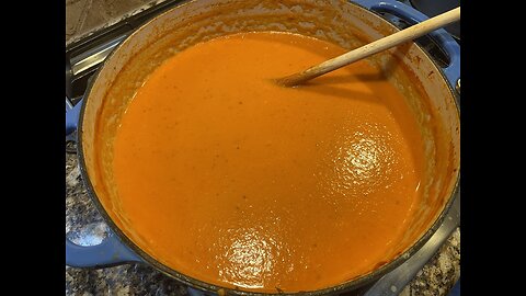 Making Homemade Creamy Tomato Soup