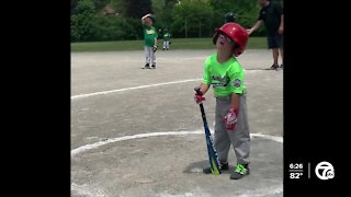 Matthew Galli, Brad's young son, hilarious during hot baseball game
