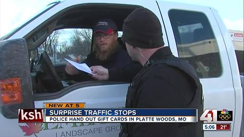 Police surprise drivers with gift cards