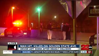 Man hit, killed by vehicle on Golden State Avenue near H Street.