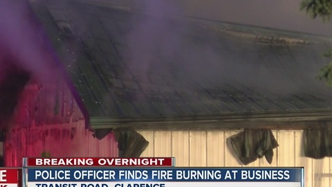 Police officer finds fire in Clarence business