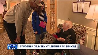 Brunswick students deliver Valentine's Day cards to seniors with help from 2 Cavs legends