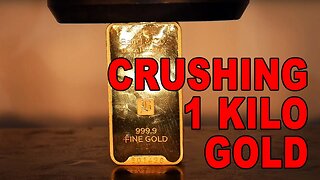 Crushing 1 KILO GOLD BAR with a Hydraulic Press!