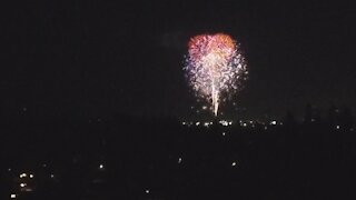 Drone's Eye View of Fireworks Over Seattle