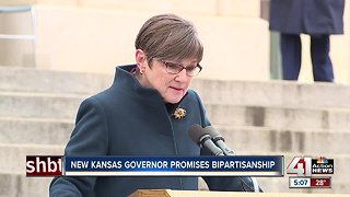 New Kansas Gov. Laura Kelly sworn in today