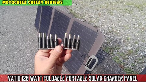 VATID 120 watt foldable portable Solar charger Panel. PPS, QC3.0 USB & DC Output Camping Van RV