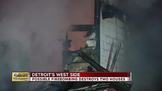 Possible firebombing destroys two houses on Detroit's west side