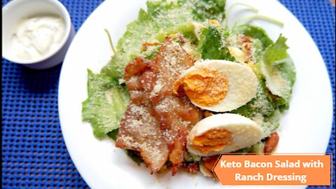 Keto Bacon Salad with Ranch Dressing Recipe #Keto #Recipes