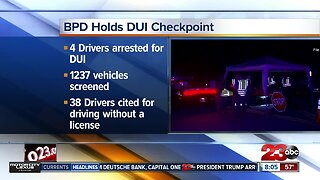 BPD arrests four in DUI checkpoint