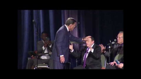 A FAKE GOSPEL Ken Copeland, a Reptilian, controlled by fallen angels, gives false prophecy to fellow reptilian pimp Morris Cerullo (deceased, not in Heaven) mirrored