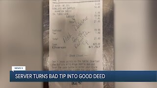 Server turns bad tip into good deed