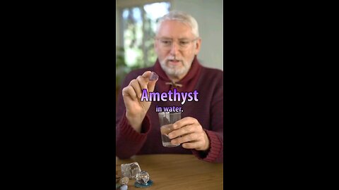 Health knowledge. Amethyst in water.Self healing
