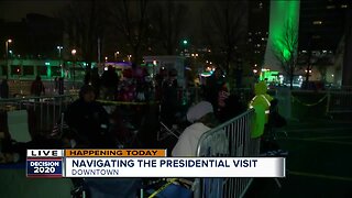 Line grows outside Panther Arena in anticipation of President Trump's arrival