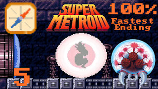 Super Metroid 100% Fastest Ending (1:58 with save states) | Part 5 (Final): Mother Brain