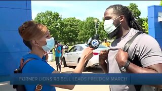 Former Lions RB Joique Bell leads Freedom March on Belle Isle
